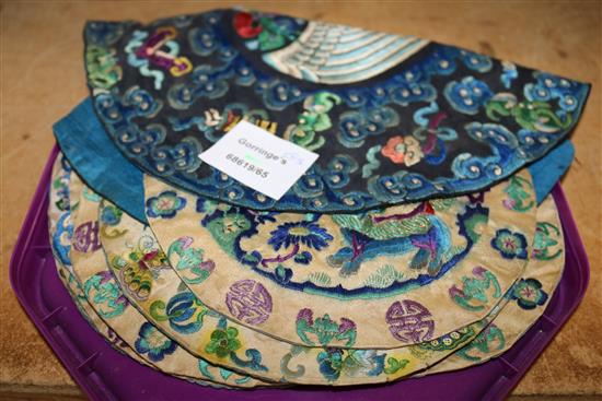 Group of Chinese embroidered silk roundels